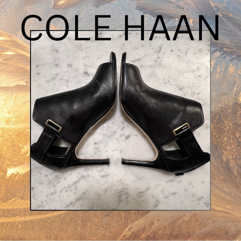 COLE HAAN stiletto heel zip up bootie